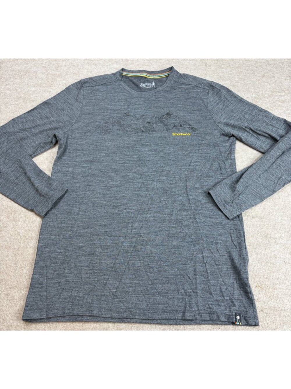 Smartwool Mens Shirt Medium Gray Long Sleeve Merino Wool Blend